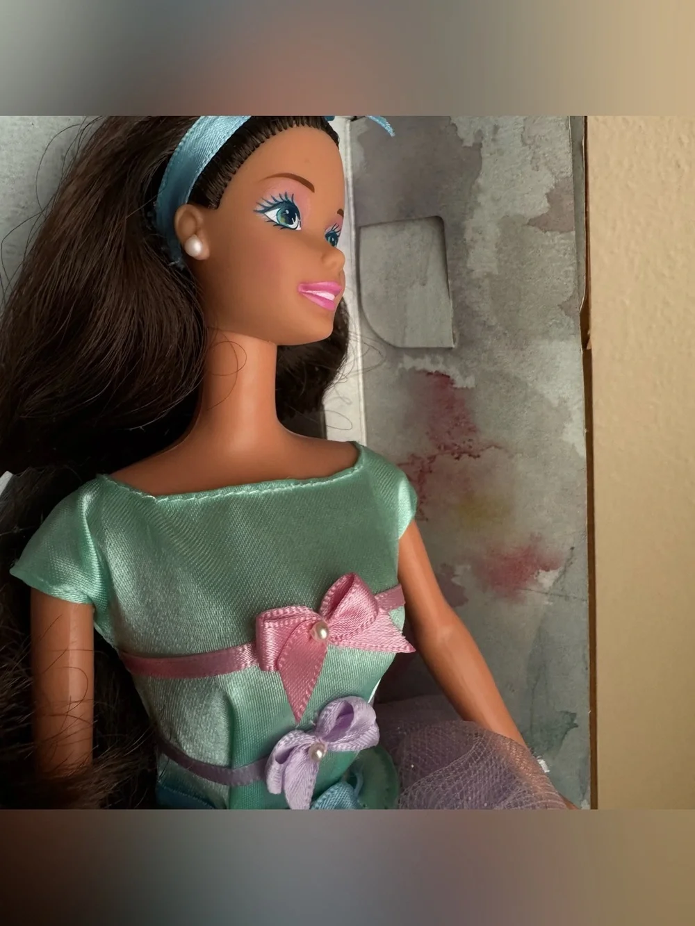NIB Avon Spring Tea Party  Barbie brunette doll 3rd in series